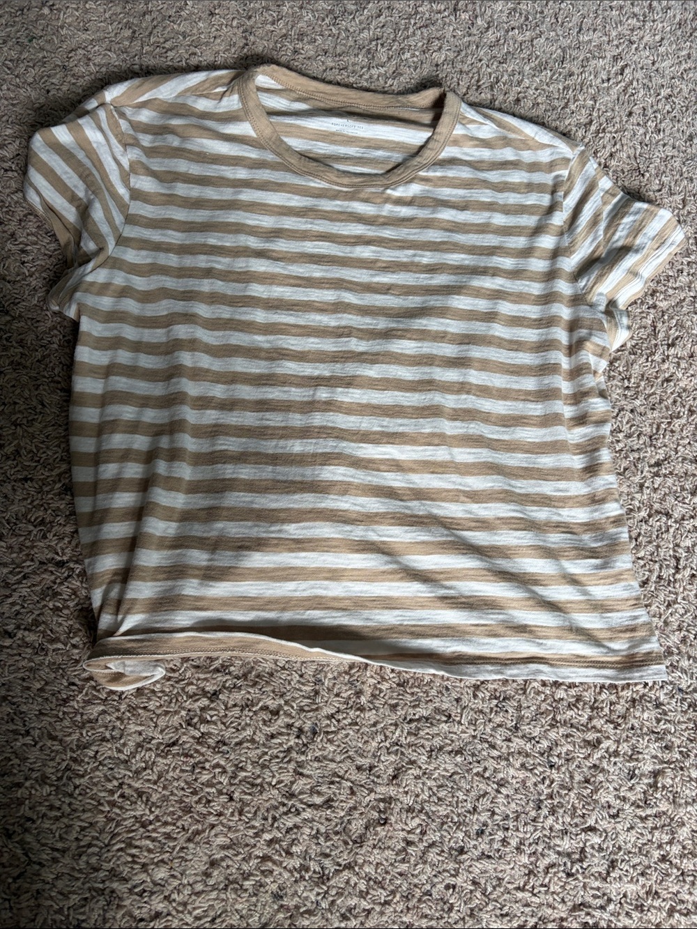 GAP Casual Striped Tee in Cream and Tan